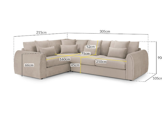 MIRABEL Corner Sofa - Left Hand Facing