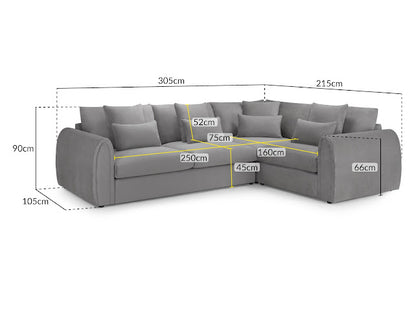 MIRABEL Corner Sofa - Right Hand Facing