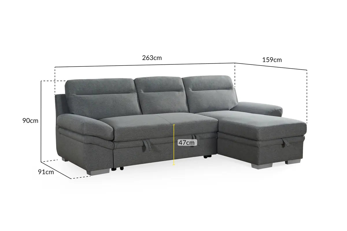 ASTRA Sofa Bed Reversible Chaise