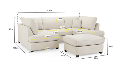 CARNABY U-Shape Sofa (Footstool Included)